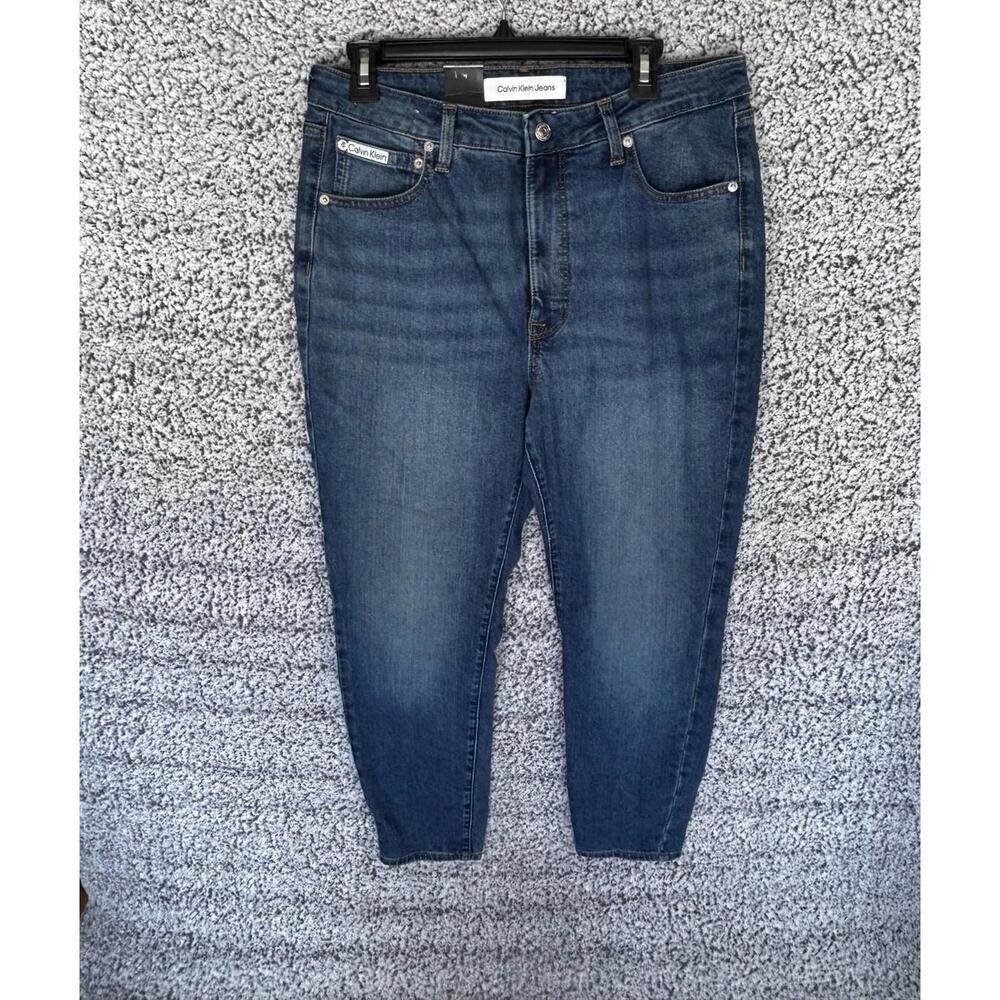 Calvin Klein High Rise Skinny Ankle Jeans 16 33x27 Storm Blue NWT